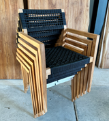 Dani dining tuinstoel stapelbaar |  teak rope zwart | afname per 6st