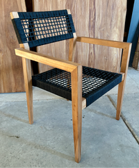 Dani dining tuinstoel stapelbaar |  teak rope zwart | afname per 6st